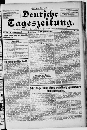 Deutsche Tageszeitung vom 19.02.1911