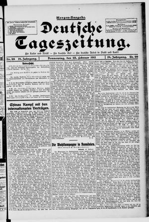 Deutsche Tageszeitung vom 23.02.1911