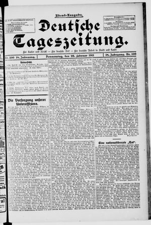 Deutsche Tageszeitung vom 23.02.1911
