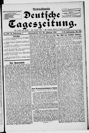 Deutsche Tageszeitung on Feb 25, 1911