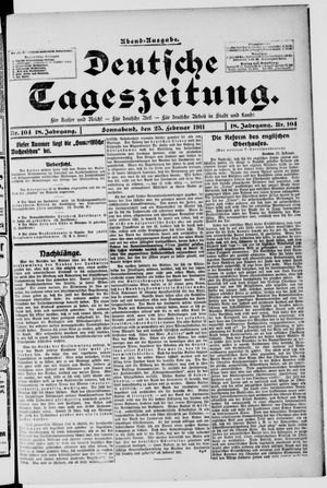 Deutsche Tageszeitung on Feb 25, 1911