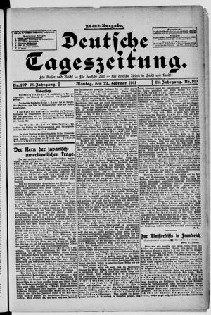 Deutsche Tageszeitung vom 27.02.1911