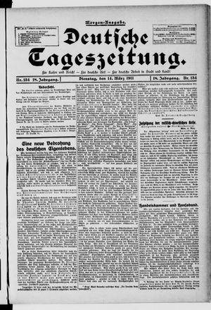Deutsche Tageszeitung vom 14.03.1911