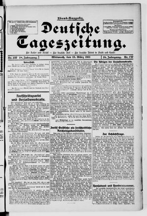 Deutsche Tageszeitung vom 15.03.1911