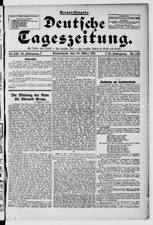 Deutsche Tageszeitung vom 18.03.1911