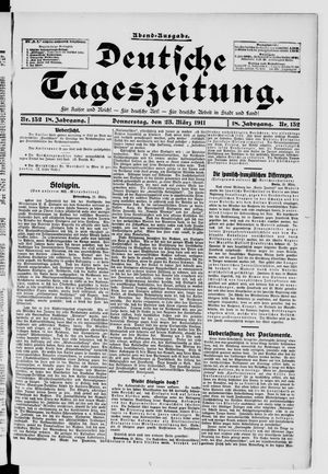 Deutsche Tageszeitung vom 23.03.1911