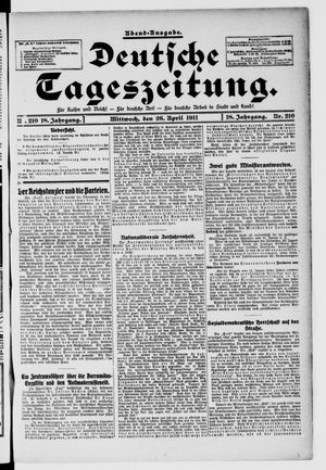 Deutsche Tageszeitung vom 26.04.1911