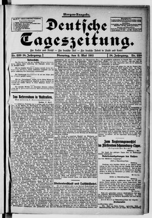 Deutsche Tageszeitung vom 02.05.1911