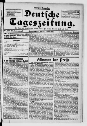 Deutsche Tageszeitung vom 25.05.1911