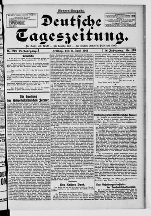 Deutsche Tageszeitung vom 02.06.1911