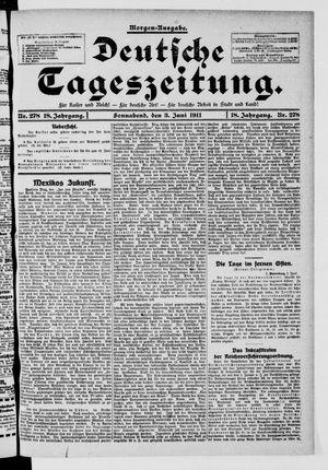 Deutsche Tageszeitung on Jun 3, 1911