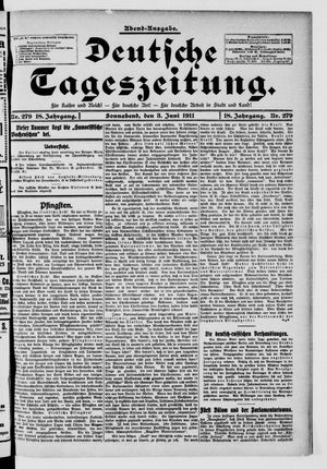 Deutsche Tageszeitung on Jun 3, 1911