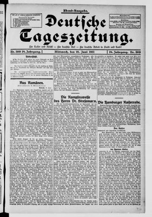 Deutsche Tageszeitung vom 21.06.1911