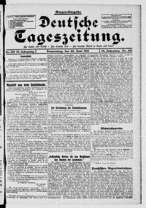 Deutsche Tageszeitung on Jun 22, 1911