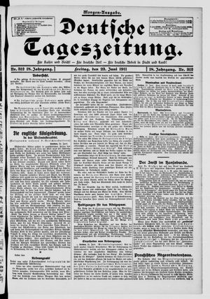 Deutsche Tageszeitung vom 23.06.1911