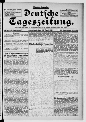 Deutsche Tageszeitung on Jun 24, 1911