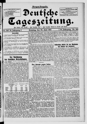 Deutsche Tageszeitung vom 25.06.1911