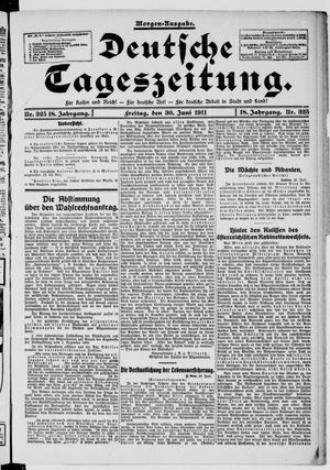 Deutsche Tageszeitung vom 30.06.1911