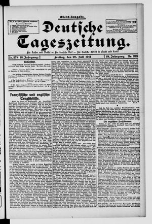 Deutsche Tageszeitung vom 28.07.1911