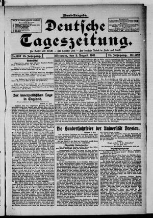 Deutsche Tageszeitung vom 02.08.1911