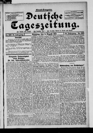 Deutsche Tageszeitung vom 08.08.1911