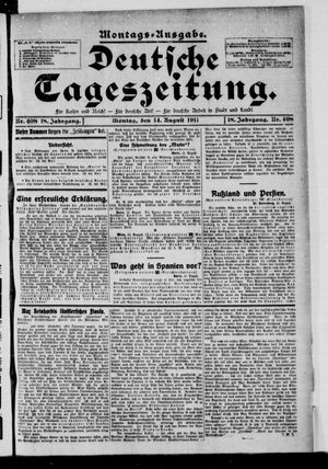 Deutsche Tageszeitung vom 14.08.1911
