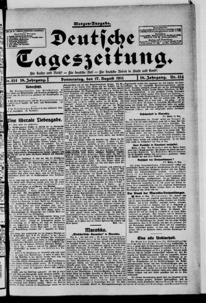 Deutsche Tageszeitung vom 17.08.1911