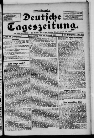Deutsche Tageszeitung vom 17.08.1911