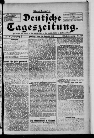Deutsche Tageszeitung vom 18.08.1911