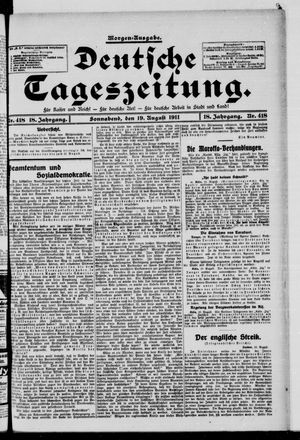 Deutsche Tageszeitung vom 19.08.1911