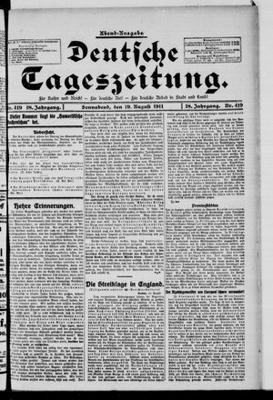 Deutsche Tageszeitung vom 19.08.1911