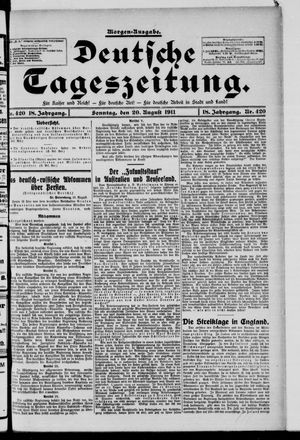 Deutsche Tageszeitung vom 20.08.1911