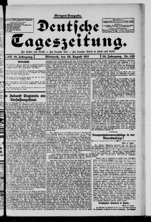 Deutsche Tageszeitung on Aug 23, 1911