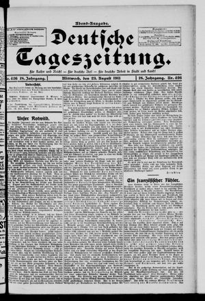 Deutsche Tageszeitung on Aug 23, 1911