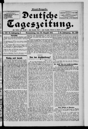 Deutsche Tageszeitung on Aug 24, 1911