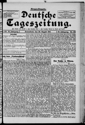 Deutsche Tageszeitung on Aug 26, 1911