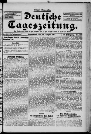 Deutsche Tageszeitung on Aug 26, 1911