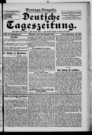 Deutsche Tageszeitung vom 28.08.1911