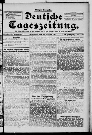 Deutsche Tageszeitung vom 30.08.1911