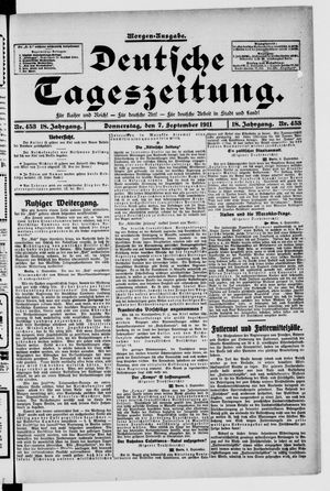 Deutsche Tageszeitung vom 07.09.1911