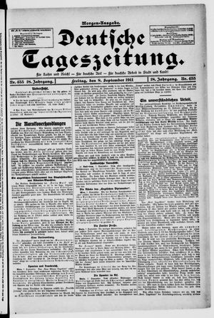 Deutsche Tageszeitung vom 08.09.1911