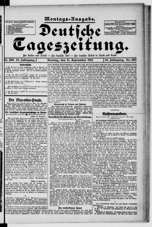 Deutsche Tageszeitung vom 11.09.1911