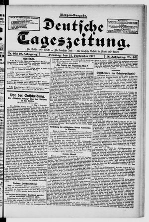 Deutsche Tageszeitung vom 12.09.1911