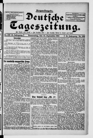 Deutsche Tageszeitung on Sep 14, 1911