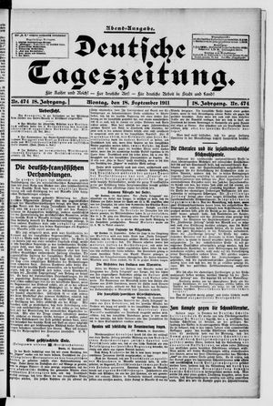 Deutsche Tageszeitung vom 18.09.1911