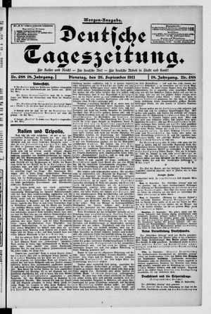 Deutsche Tageszeitung vom 26.09.1911