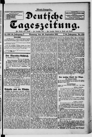 Deutsche Tageszeitung vom 26.09.1911
