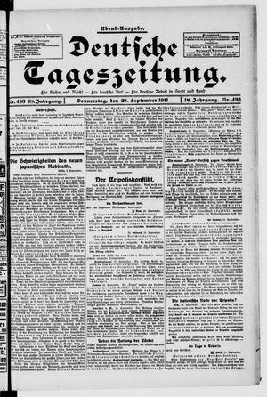 Deutsche Tageszeitung on Sep 28, 1911