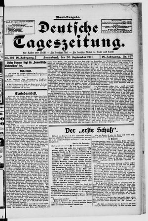 Deutsche Tageszeitung vom 30.09.1911