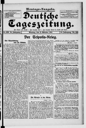 Deutsche Tageszeitung vom 02.10.1911